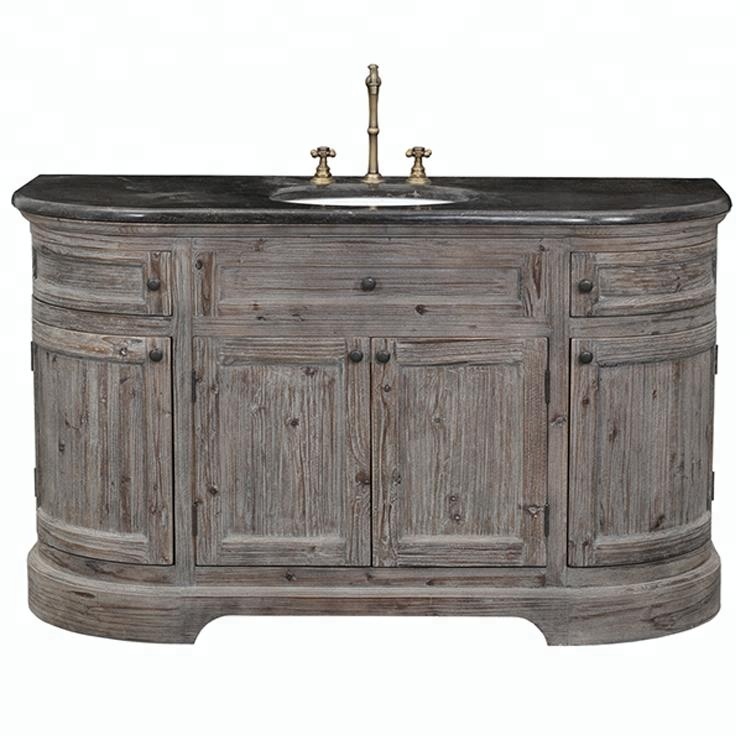 European Style Ningbo Antique Vintage Bathroom Vanity Cabinet Reproduction Solid Wooden Classic Hotel Vintage Bathroom Vanities